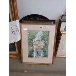 Quantity of prints and watercolours to include a watercolour of a Turkish library, portrait and