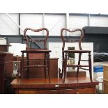 Pair of bedroom chairs with Bergere seats