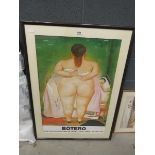 Botero print with a large lady