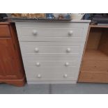 Cream painted chest of four drawers