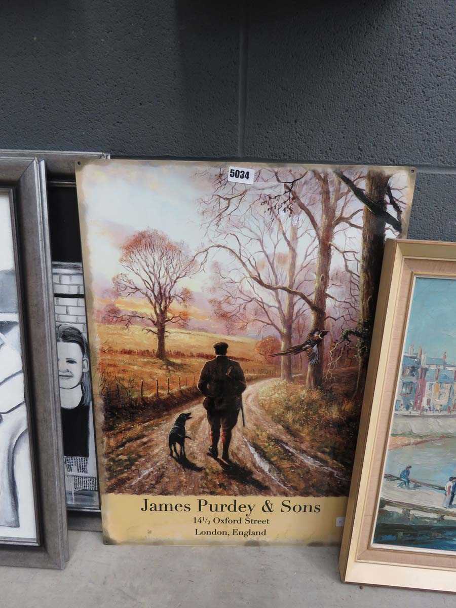 Modern James Purdey & Sons shotgun advertising sign