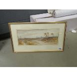 Charles Prout (1783-1852), A meandering river, signed, watercolour, image 17 x 43 cm