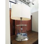 +VAT Chrome finished and glazed table lamp