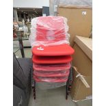 +VAT 5 x moulded plastic stacking chairs