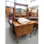 Satin walnut dressing chest