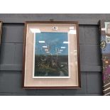 Framed and glazed picture of still life with wine glasses