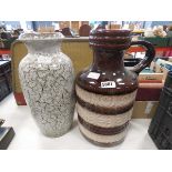 2 studio pottery vases