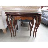 Inlaid nest of 3 tables
