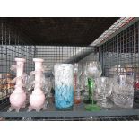 Cage containing quantity of wine glasses and tumblers