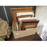 Box containing prints, mirrors and frames