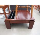 Teak coffee table with magazine rack to the side