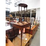 Edwardian mahogany side table plus a floral inlaid table