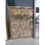 Large Indian print with sacred cattle, gods and figures