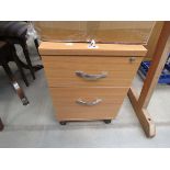 Beech finished 2 drawer filing cabinet