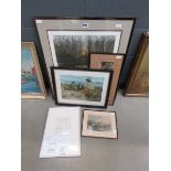 6 x engravings of the Lake District, The Boyhood of Raleigh, cityscapes and coastal scenes