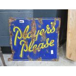 Enamelled Players double-sided sign