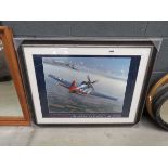 Framed and glazed photographic print of fighter planes