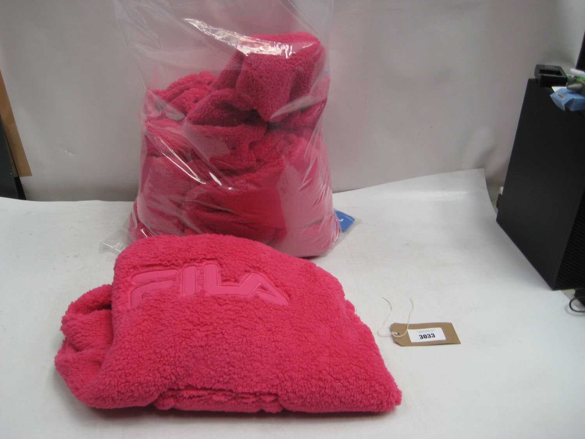 +VAT A bag containing 4x Ladies Pink Fleece Hoodies in various sizes.