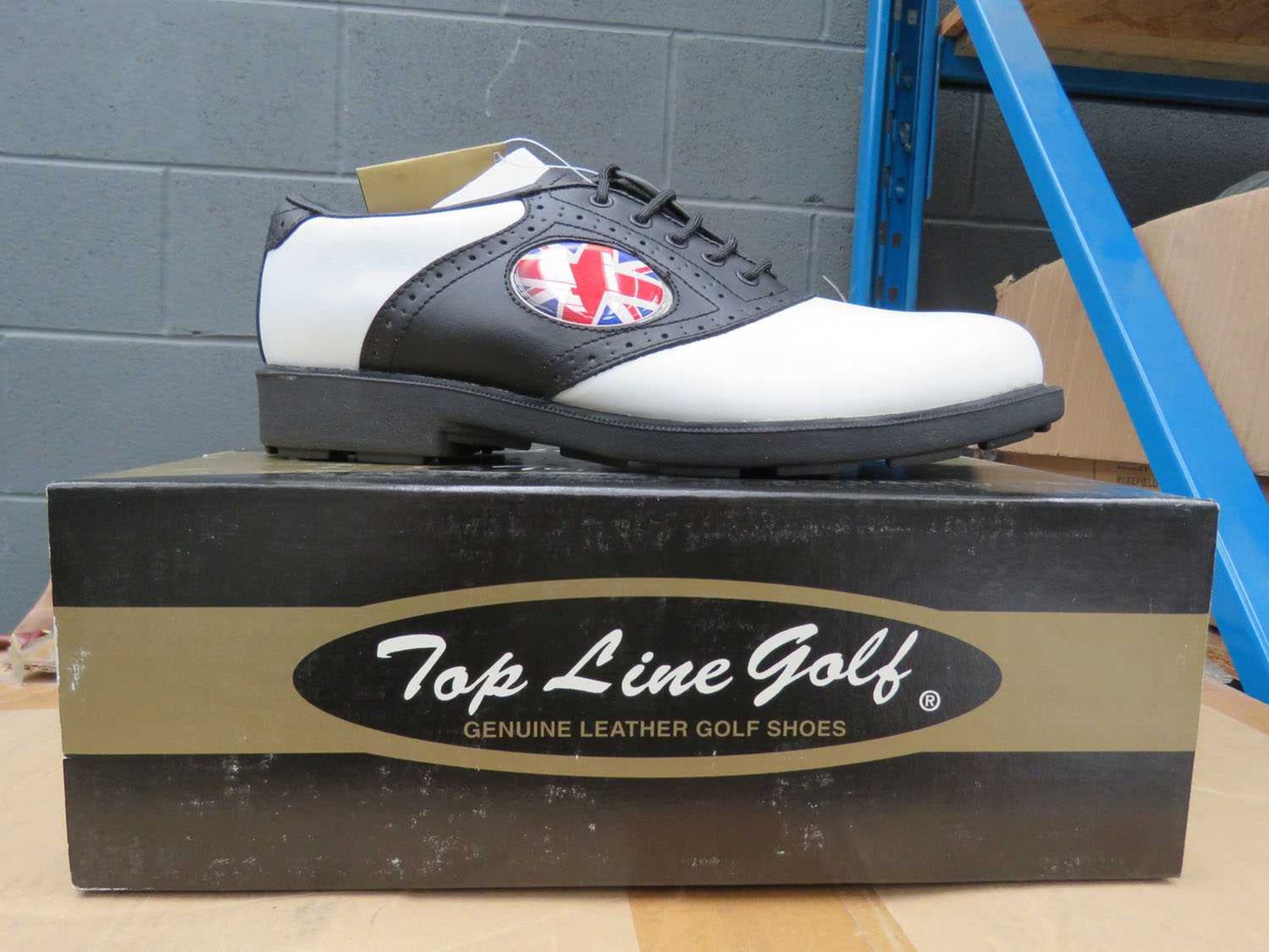 2 boxes of Genuine Leather golf shoes - Image 2 of 2