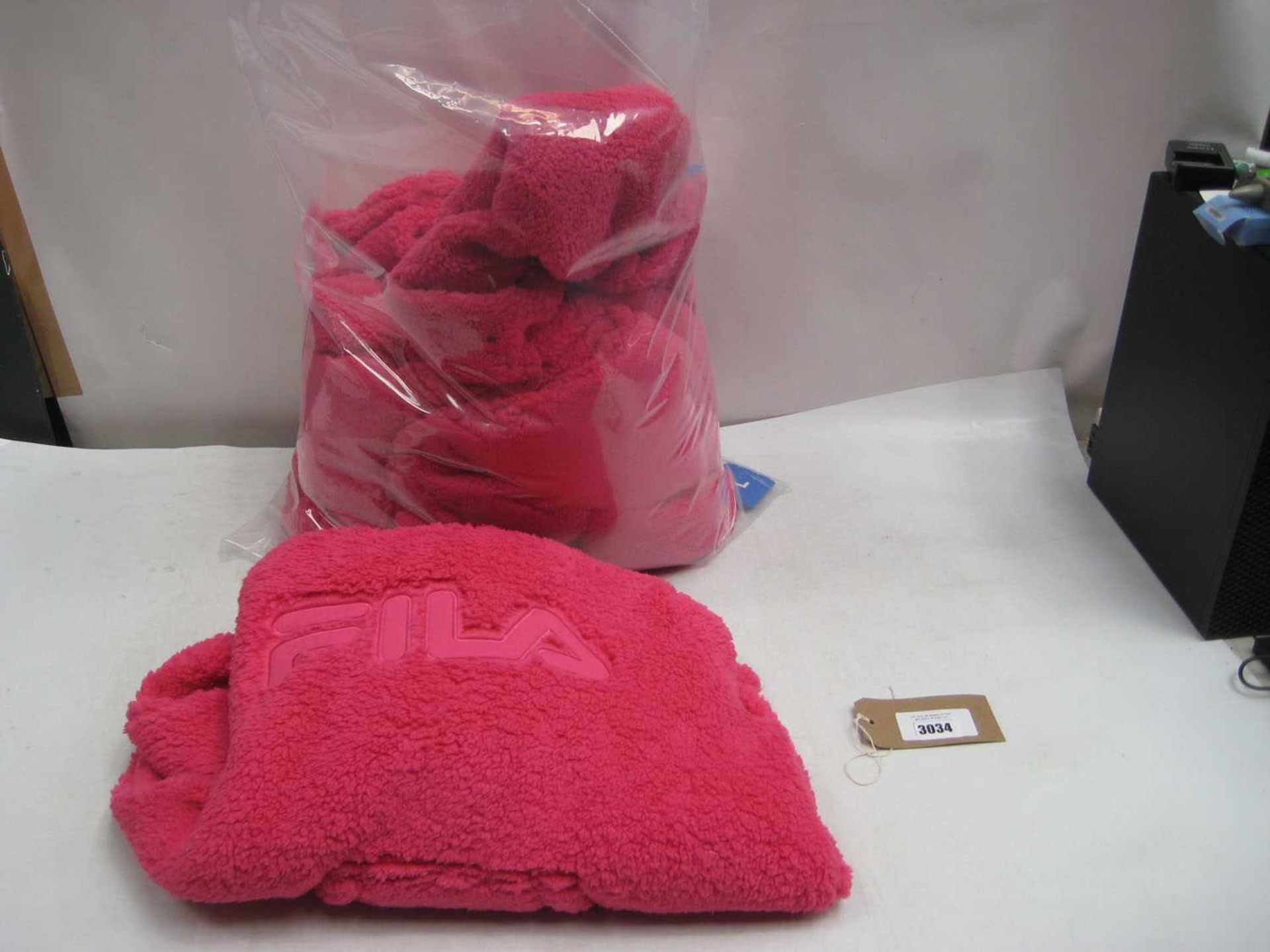 +VAT A bag containing 4x Ladies Pink Fleece Hoodies in various sizes.