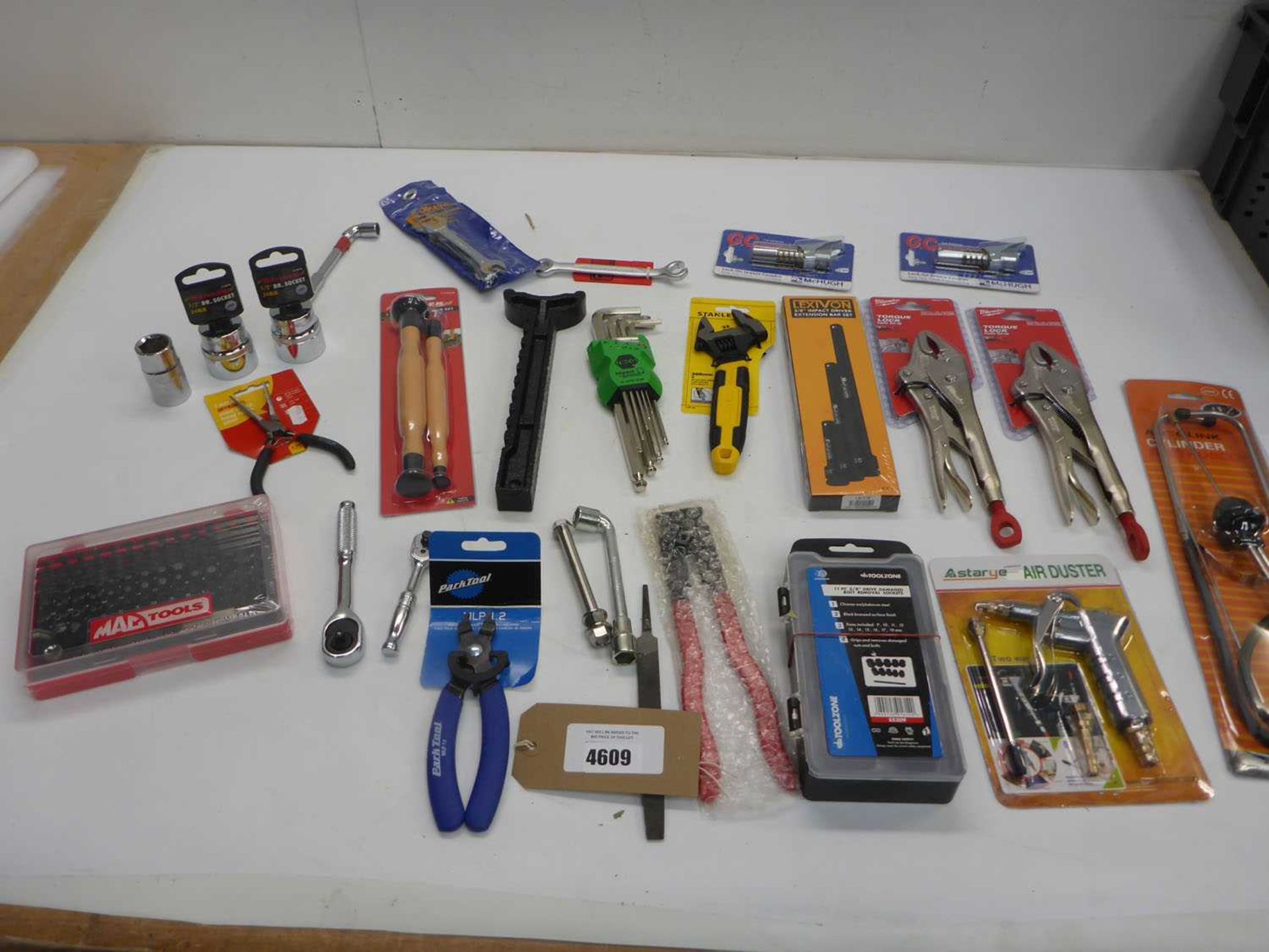 +VAT Hex key set, Torque locks, drive sockets, drill bits, bolt removal sockets, auto stethoscope,