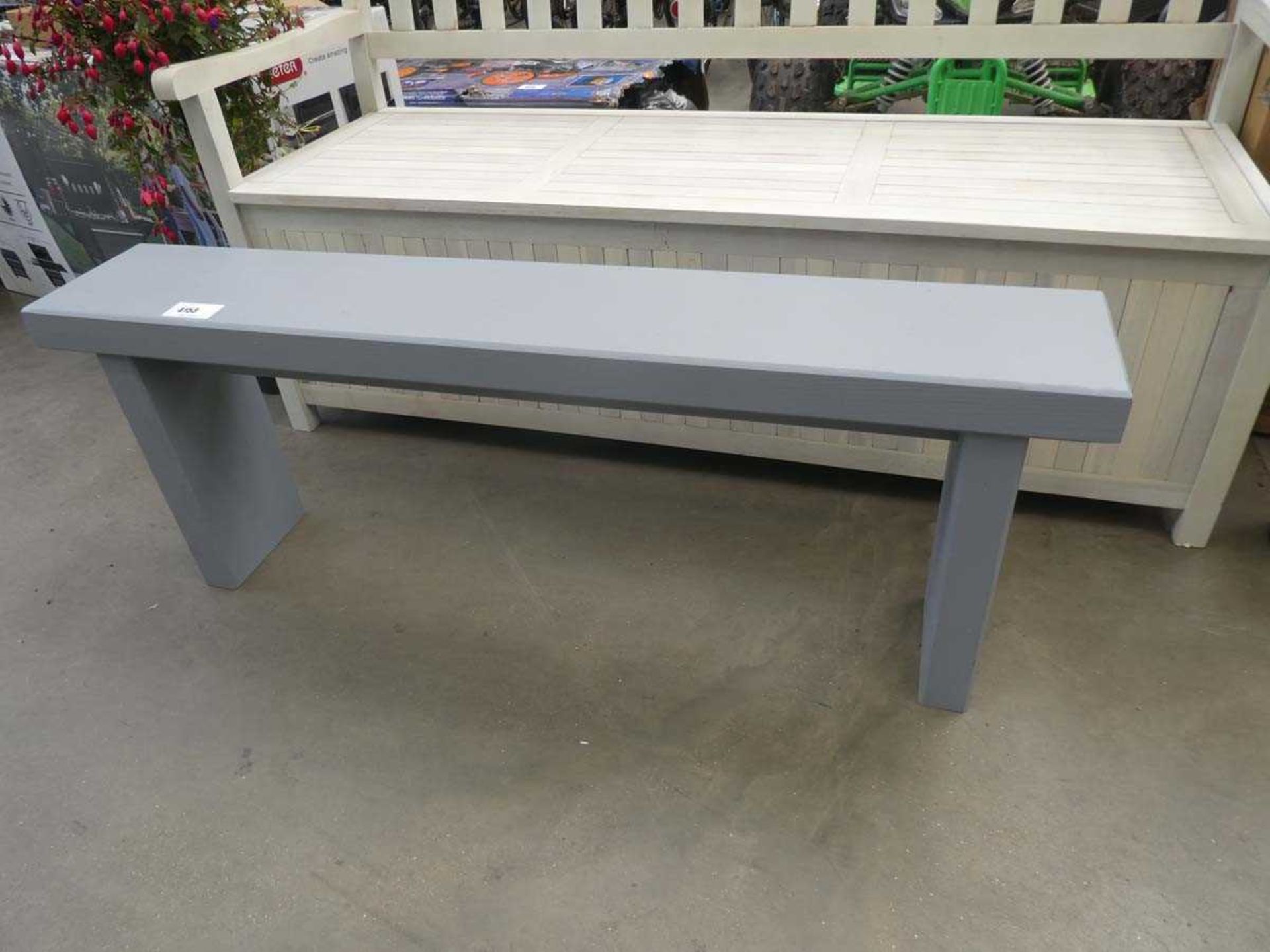 +VAT Grey painted wooden bench