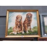 Framed picture of 2 golden retrievers titled 'Penny and Jason' by Terry Shelborne