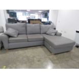 +VAT Grey leather corner sofa