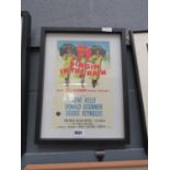 Framed and glazed film advertising poster of 'Singing in the Rain'