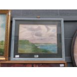 Framed and glazed watercolour of Highdown Farringford signed A.R.Tiddell