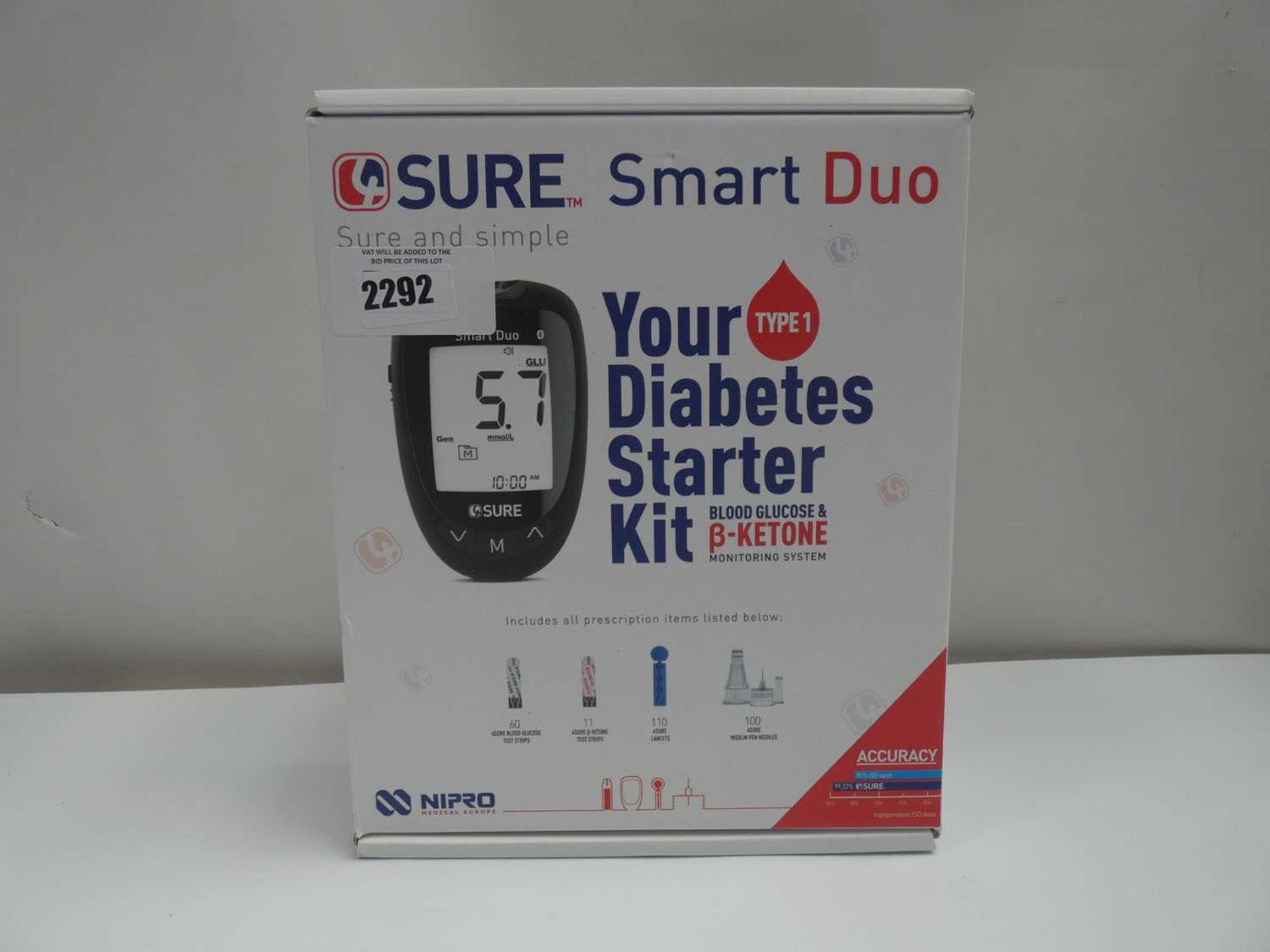 +VAT Sure Smart Duo blood glucose monitoring starter kit