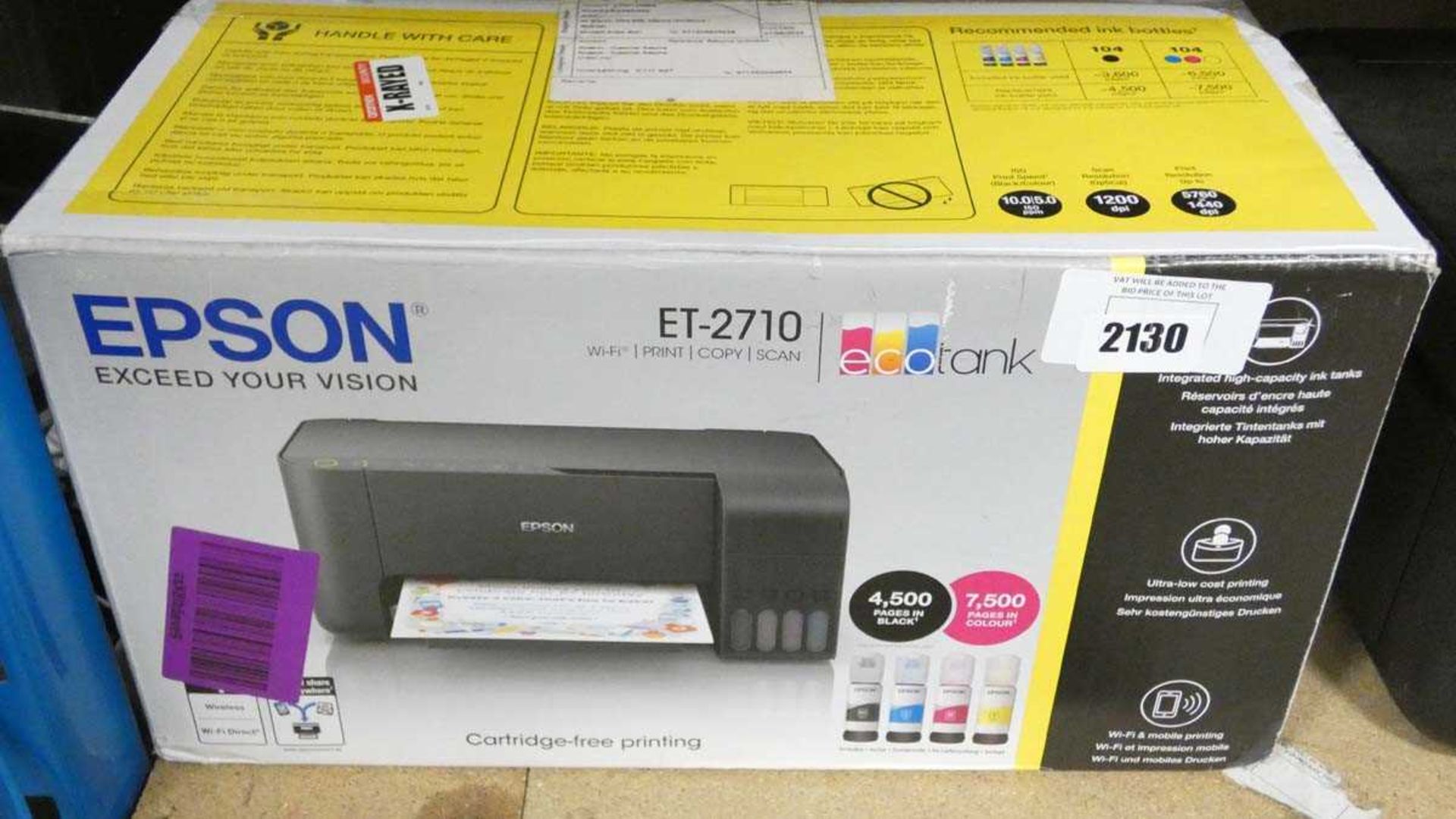 +VAT Epson Ecotank ET2710 printer, boxed