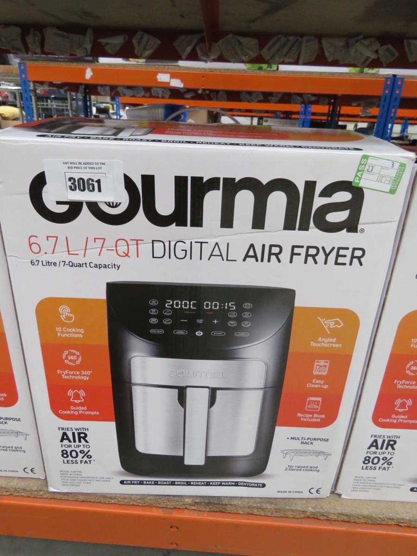 { Choice of lots 3061 } +VAT Gourmia 6.7L digital air fryer
