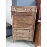 Mahogany fall fronted bureau with 3 drawers under and drawer over (AF)