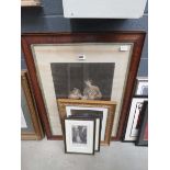 Pair of Victorian style prints - Mother with children, Gainsborough print of lady Hamilton plus 2