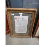 Framed and glazed indenture