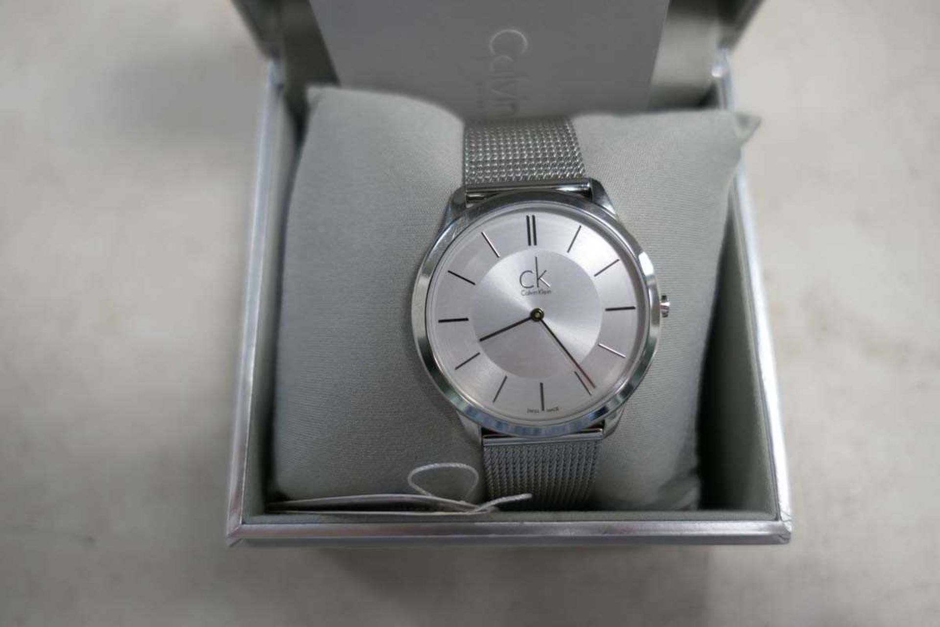 +VAT Calvin Klein mesh strap wristwatch with box