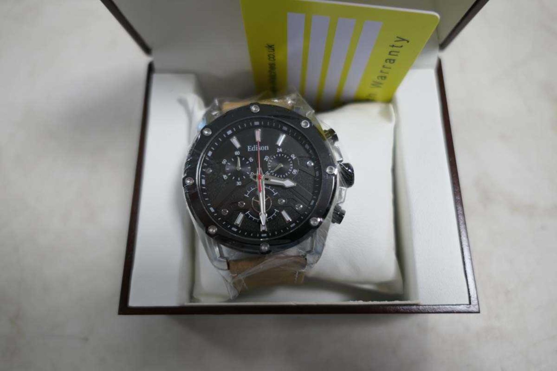 +VAT Edison chronograph wristwatch with box