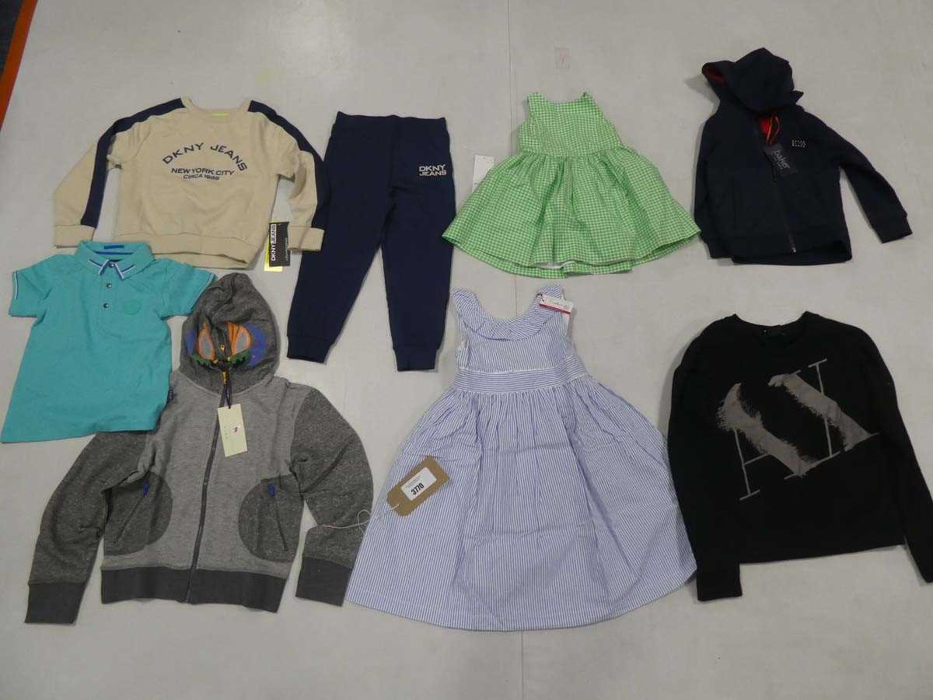 Selection of children's designer clothing to include Polo Ralph Lauren, DKNY, Armani Exchange,