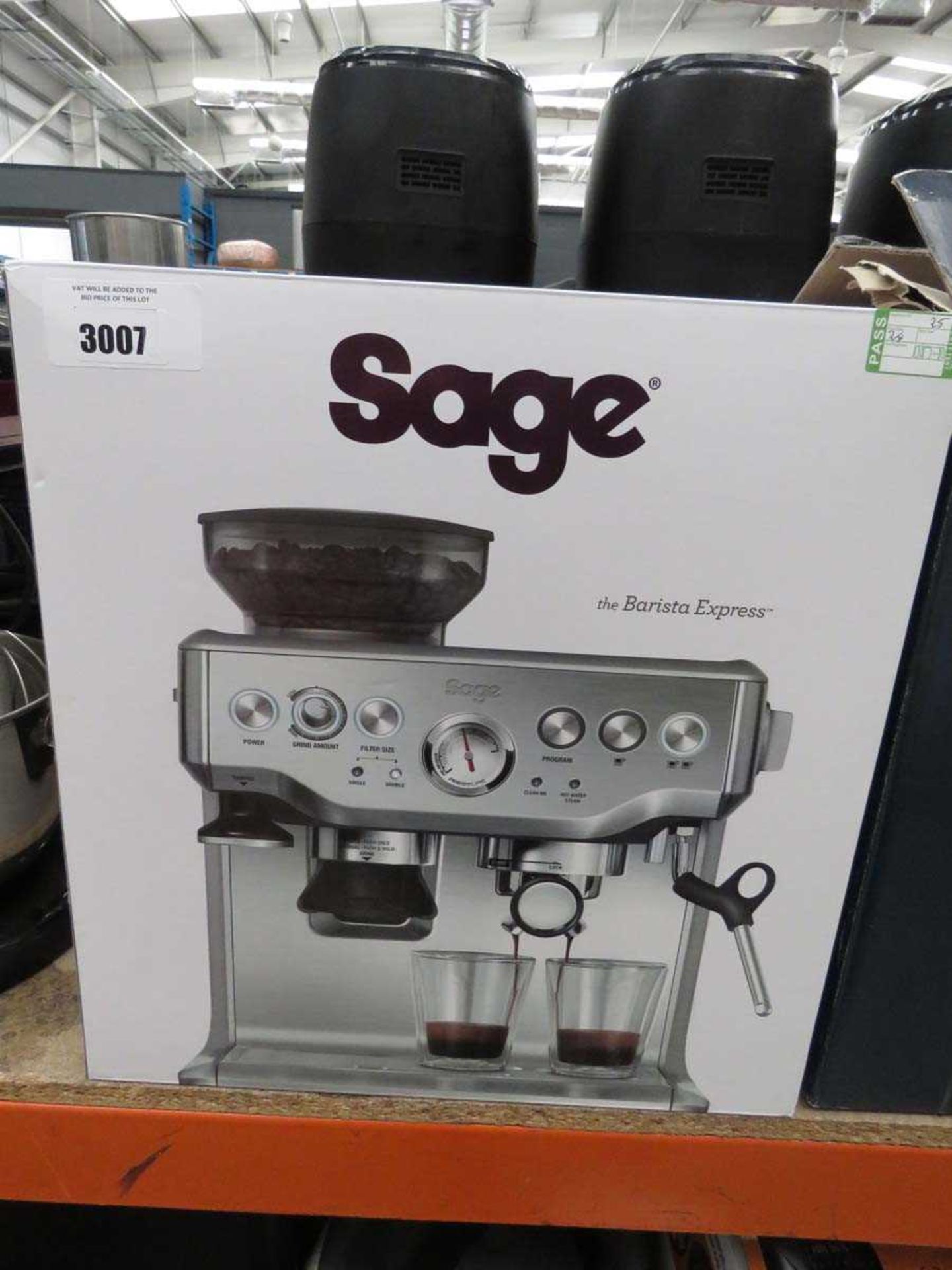 +VAT Sage Barrista Express coffee machine