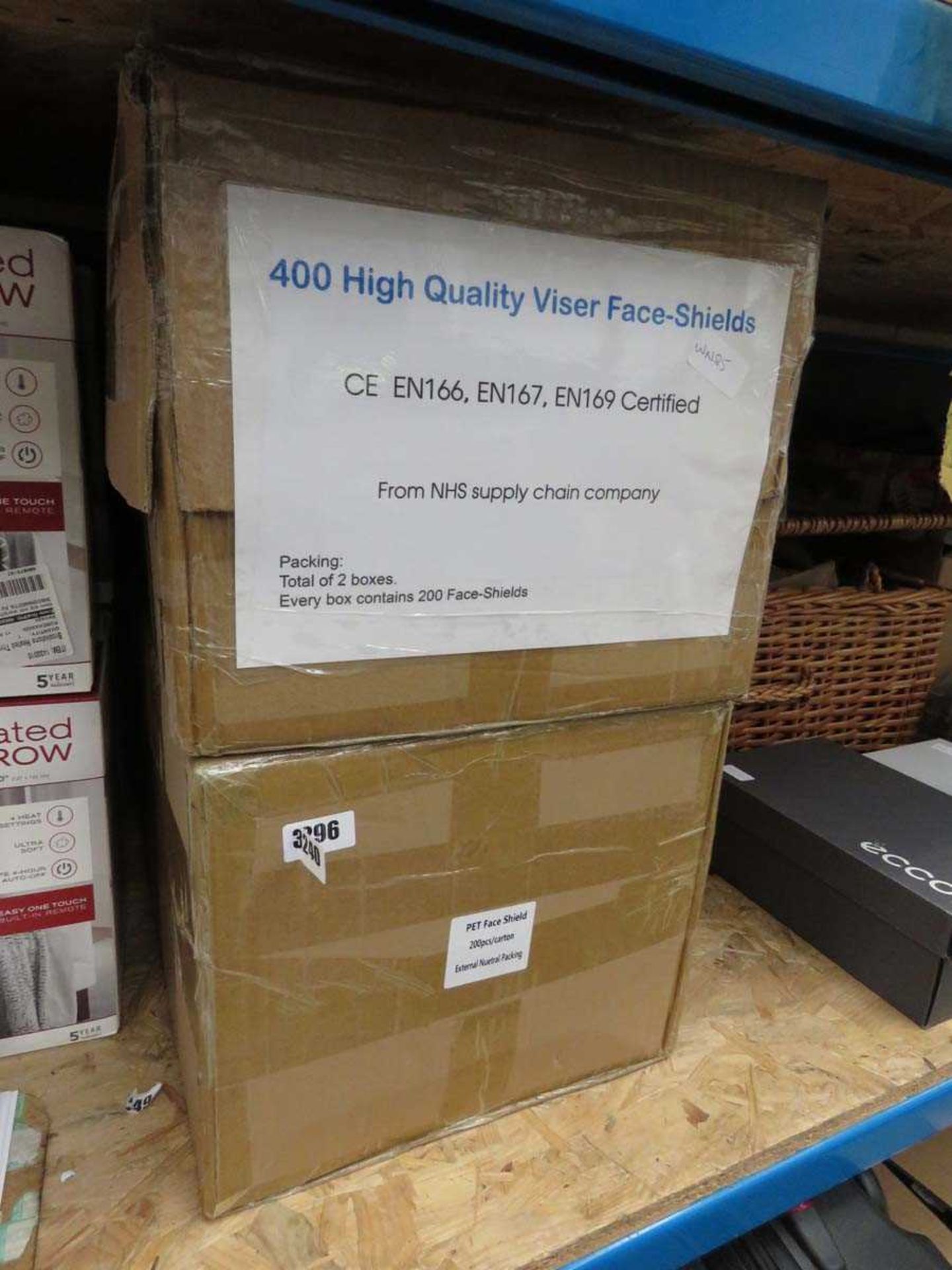 2 boxes of protective visor face-shields