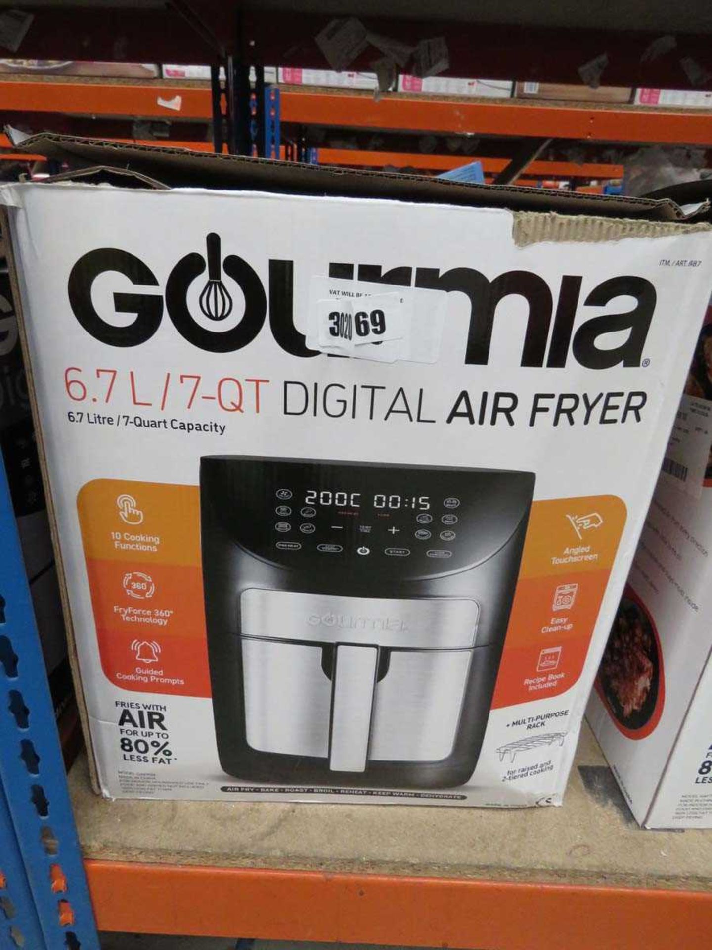 +VAT Boxed Gourmia 6.7 litre digital air fryer