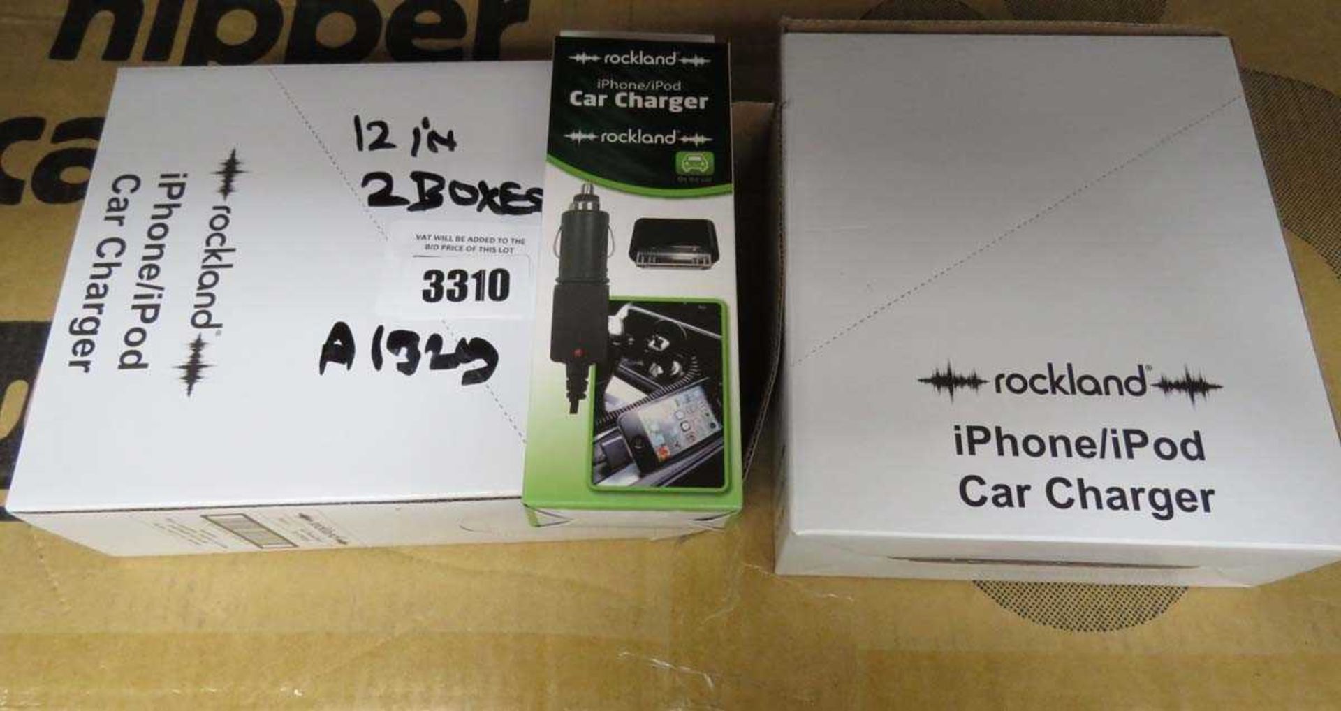 +VAT 2 boxes containing 12 iPhone, iPod car chargers
