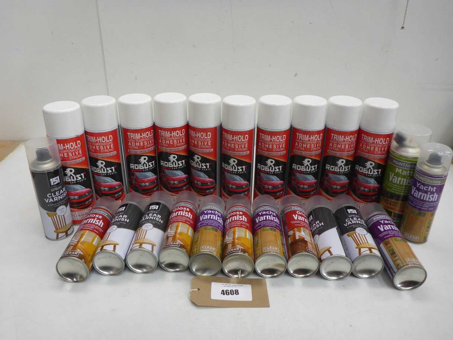 +VAT Trim-Hold adhesive, Yacht varnish and Clear & Matt varnishes