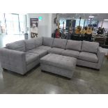 +VAT Large 90 degree multi sectional sofa in grey suede effect