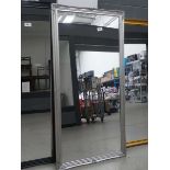 +VAT (2) Large rectangular framed mirror with silver frame