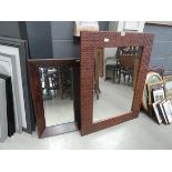 Two mirrors - one of woven effect and one of tray effect