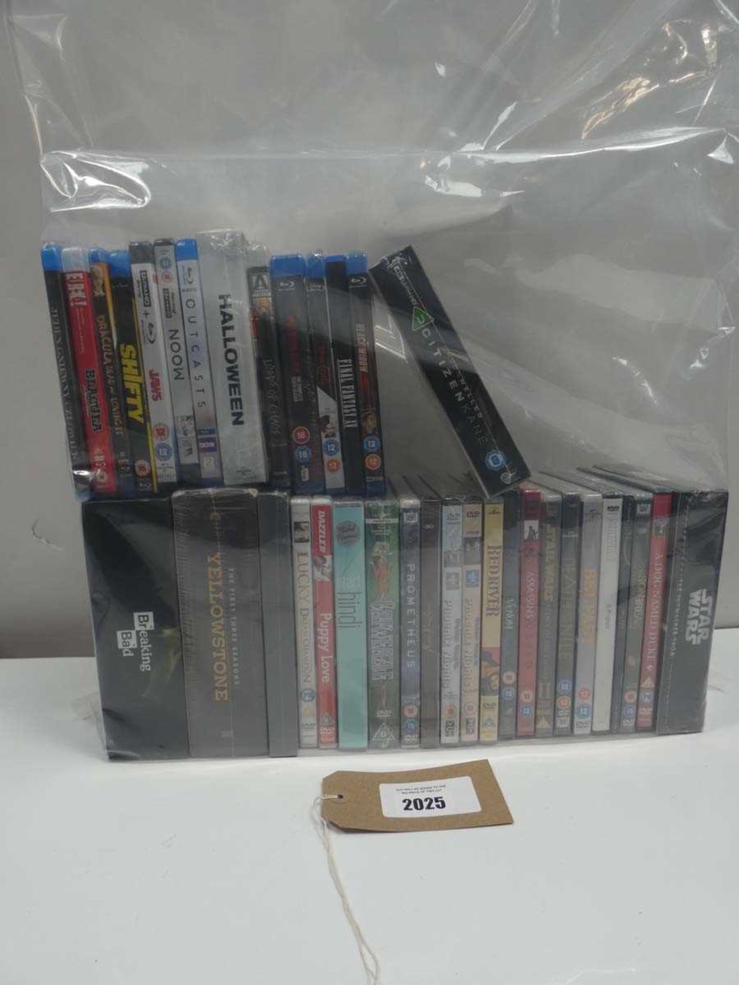 +VAT Bag containing DVD and Blu-Ray films/boxsets