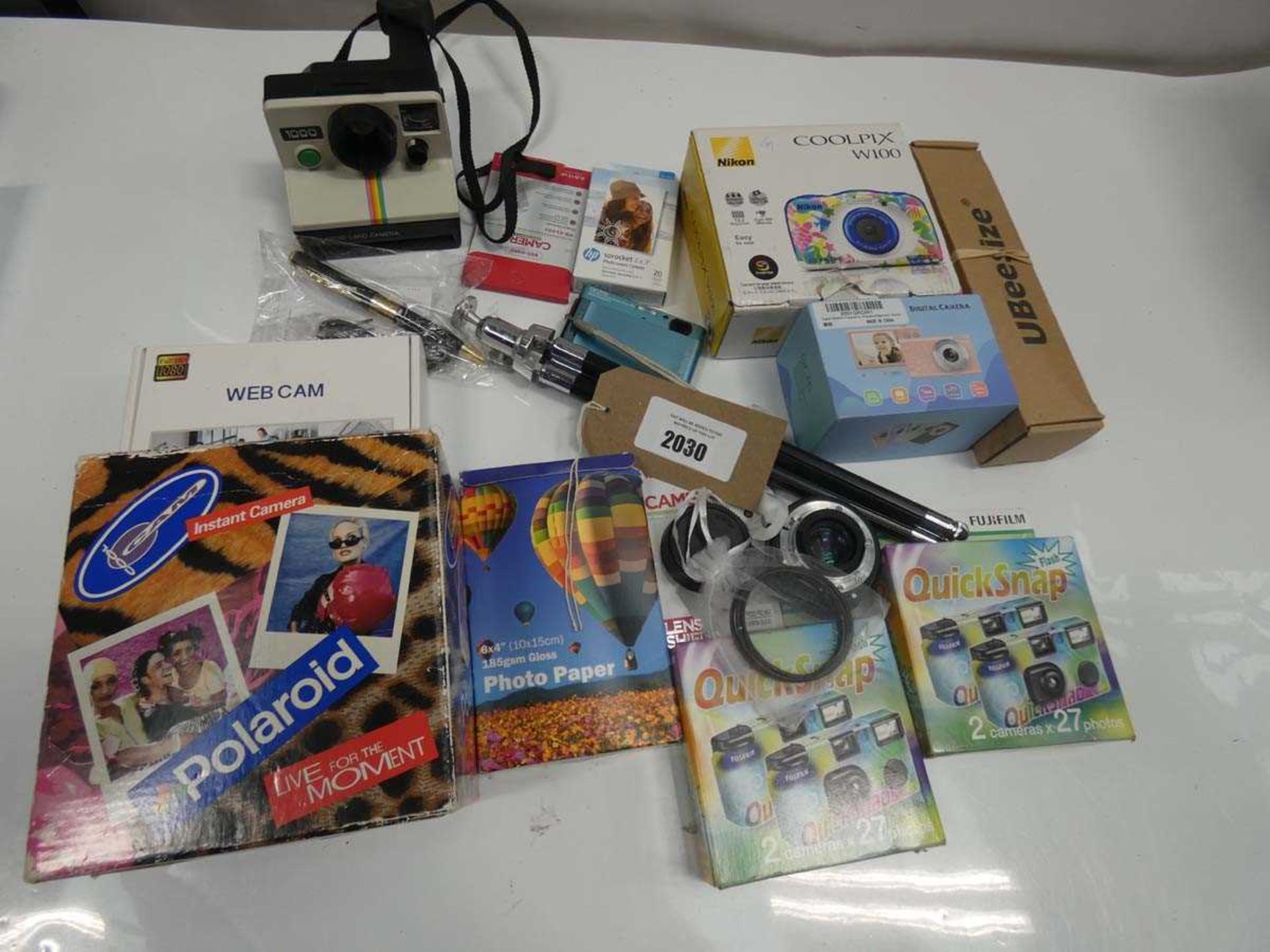 +VAT Various digital and film cameras, spy camera pen and mixed camera accessories