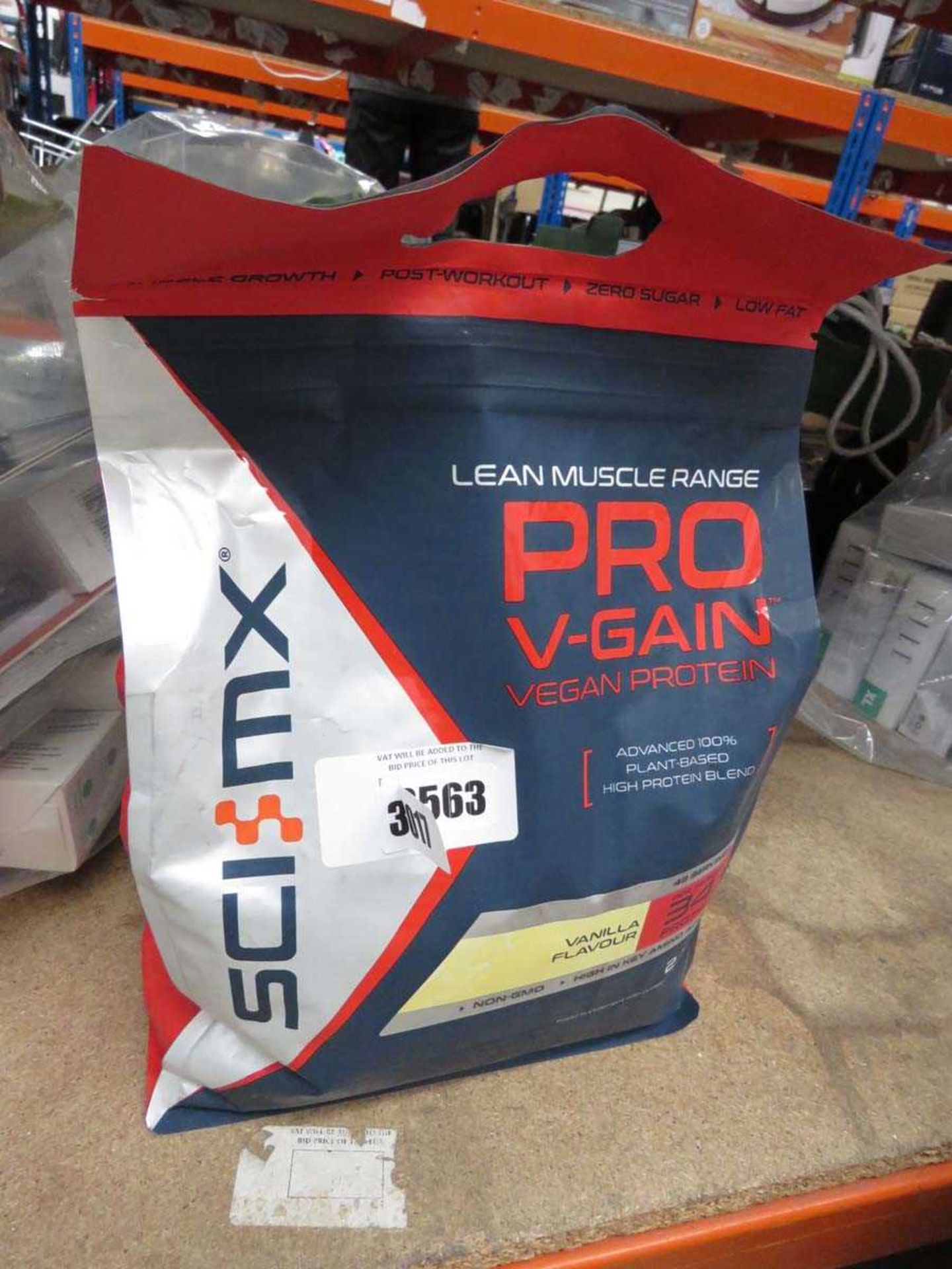 +VAT 2.2kg bag of Scimx Pro V-Gain vegan protein, vanilla flavour